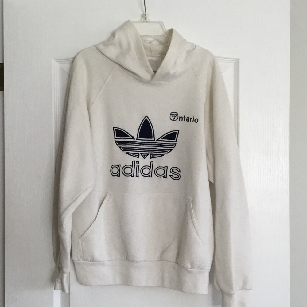 Adidas unisex White Hoodie Sweater
